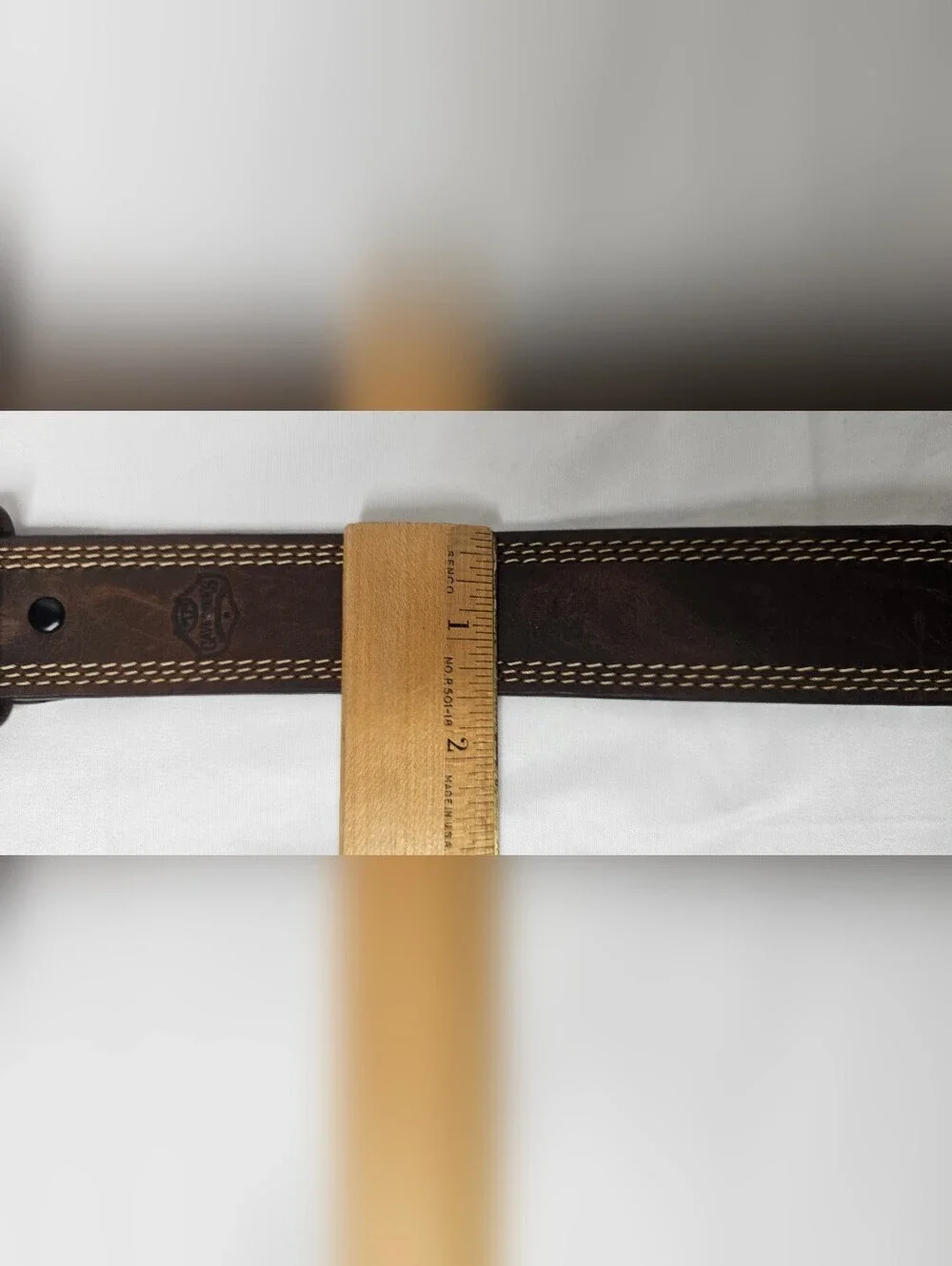 Cavender’s Men's Brown Genuine Leather Western Belt Triple Stitched Size 44